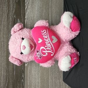 Sweetheart pink princess teddy bear plush 2021 matted hair by design I think